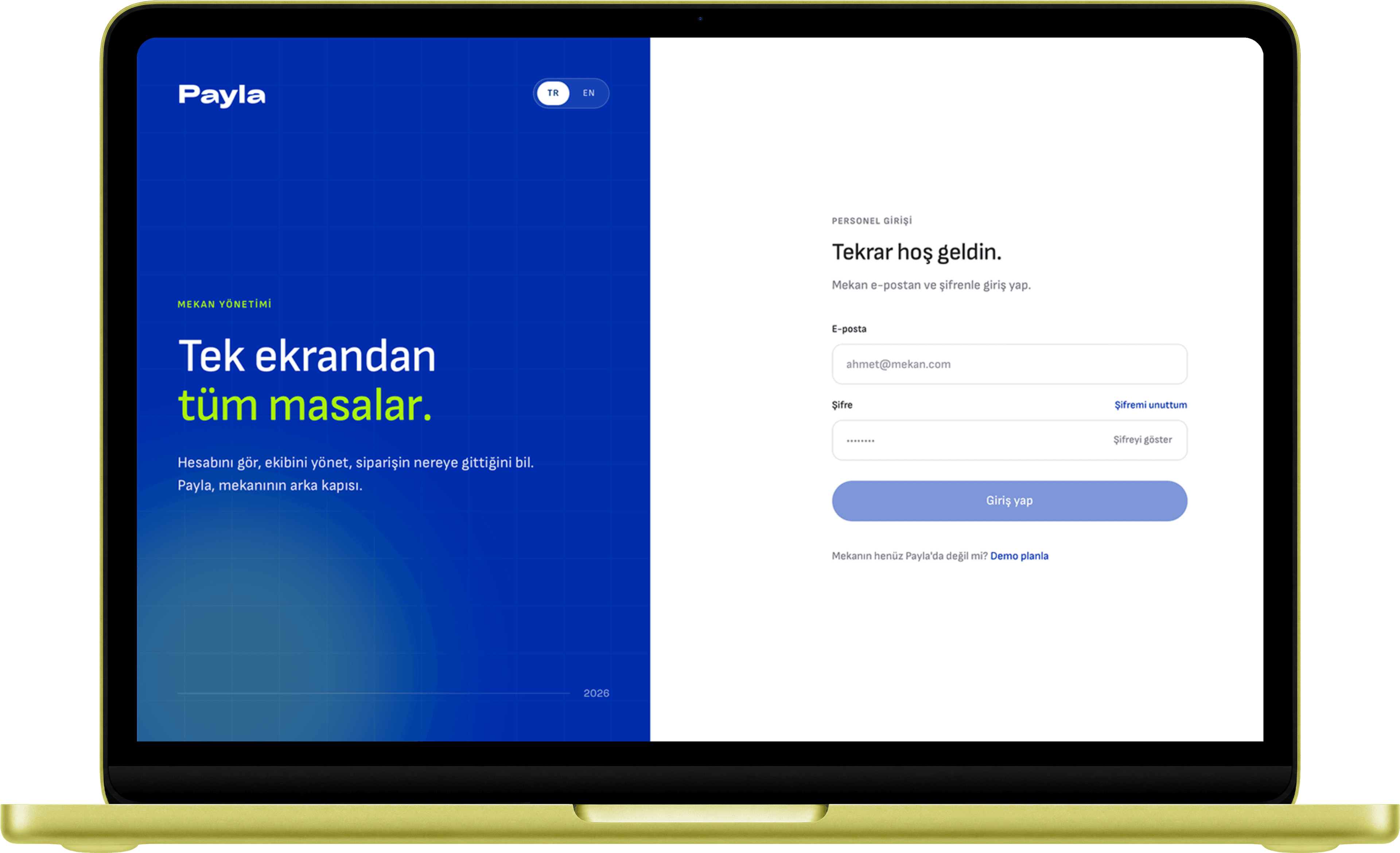 Payla restaurant dashboard